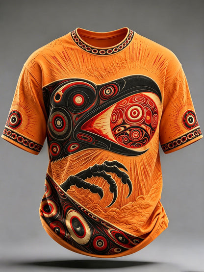 Lässiges Herren-T-Shirt mit indigenem Print