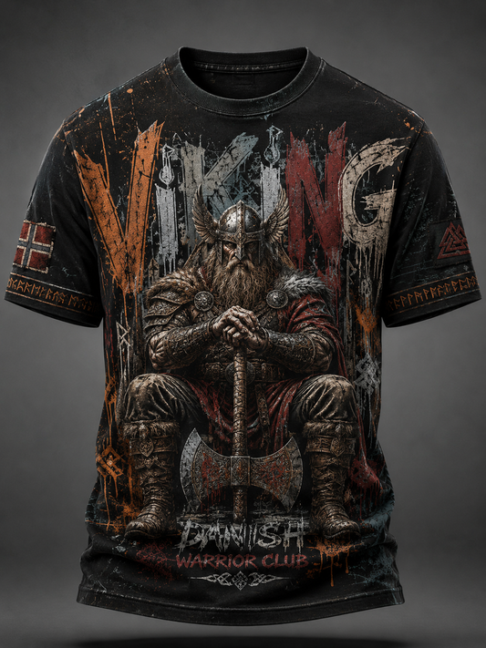 Herren-T-Shirt mit dänischen Wikingern und kurzen Ärmeln