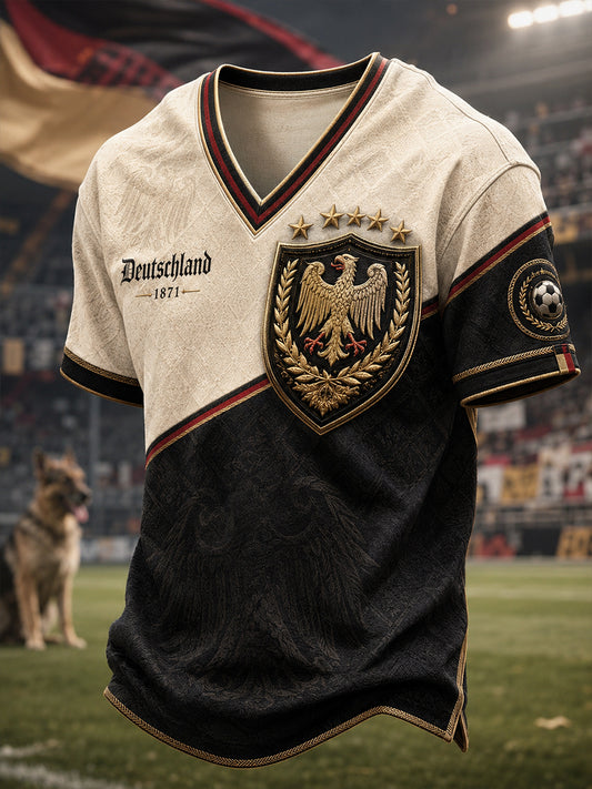 Herren-Fußball-V-Neck-T-Shirt aus Deutschland
