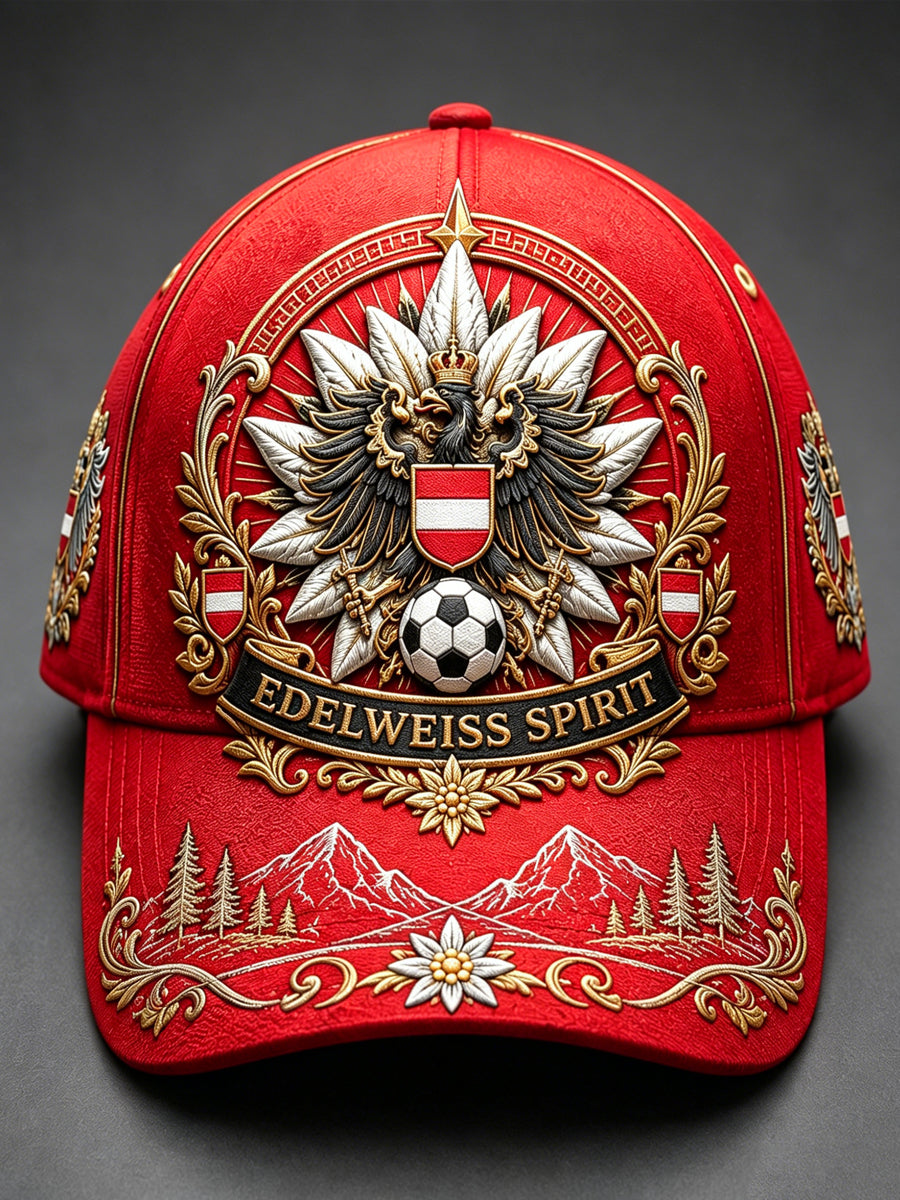 Unisex-Art-Print-Hut zum Anfeuern bei österreichischen Fußballspielen