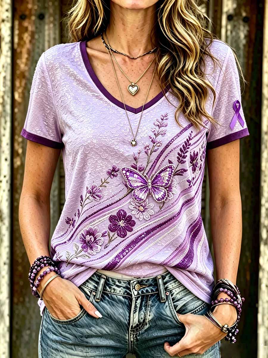T-Shirt mit Aufdruck zur Sensibilisierung für die Alzheimer-Krankheit bei Frauen