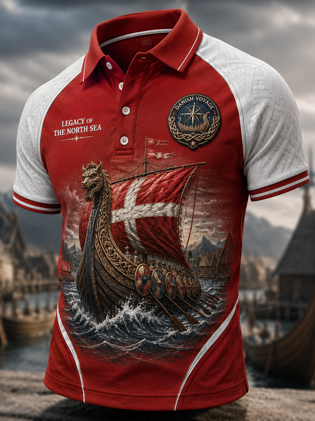 Männer dänisches Wikinger Kunstdruck Polos hirt