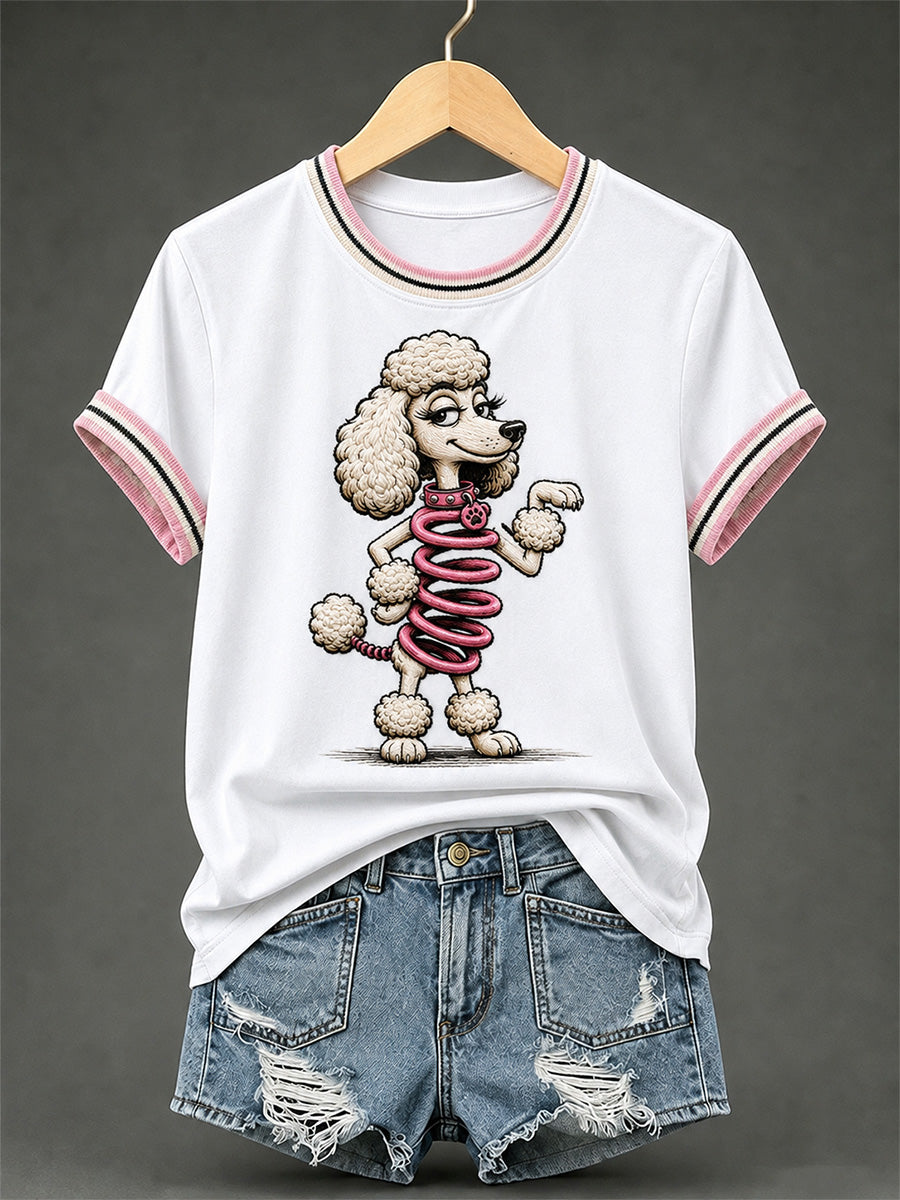 Lustiges Freizeit-T-Shirt für Damen mit Hundemotiv