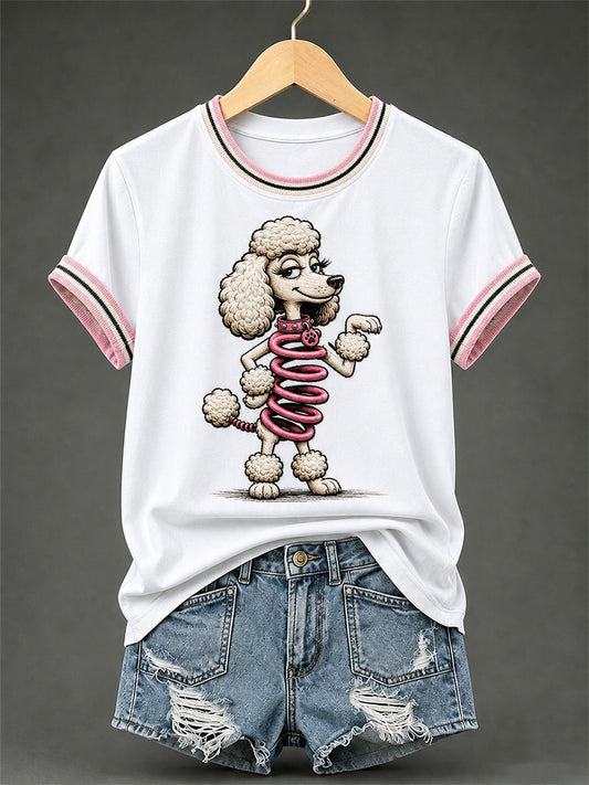 Lustiges Freizeit-T-Shirt für Damen mit Hundemotiv