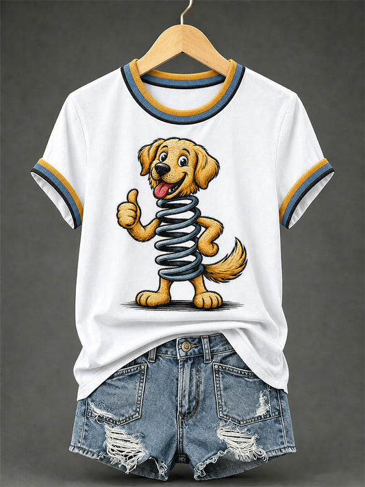 Lustiges Freizeit-T-Shirt für Damen mit Hundemotiv