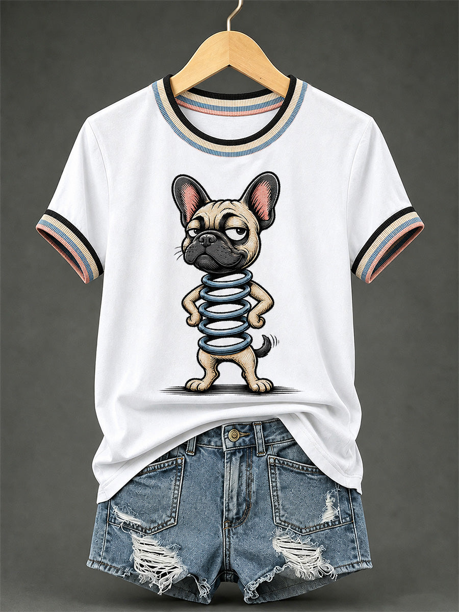 Lustiges Freizeit-T-Shirt für Damen mit Hundemotiv
