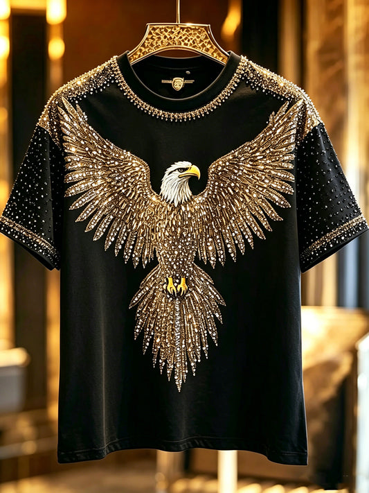 Herren-Tier adler, leuchtende Vintage-Mode, lose Kurzarm-T-Shirt