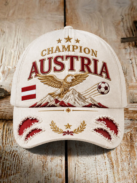 Unisex-Art-Print-Hut zum Anfeuern bei österreichischen Fußballspielen