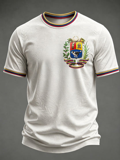 Herren-T-Shirt mit venezolanischem Heldenhund, Tsunami-Motiv und patriotischer Botschaft für Hundeliebhaber