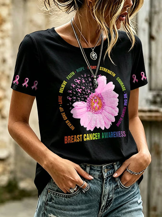 Frauen-T-Shirt mit Brustkrebs-Bewusstseins druck