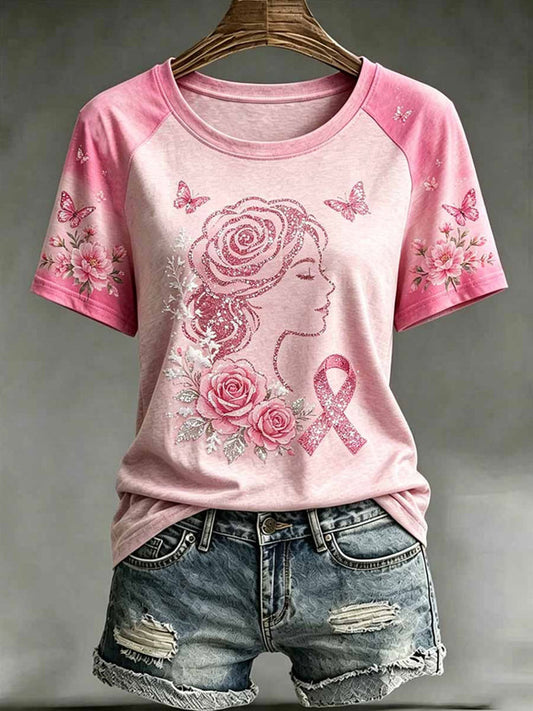 T-Shirt zur Sensibilisierung für Brustkrebs bei Frauen