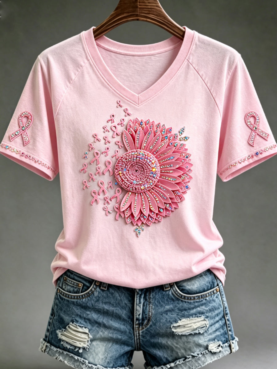 T-Shirt zur Sensibilisierung für Brustkrebs bei Frauen