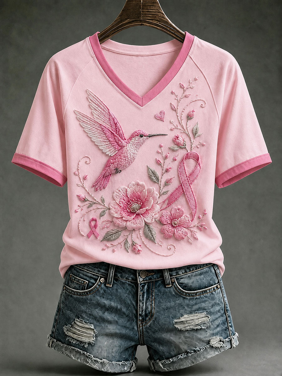 T-Shirt zur Sensibilisierung für Brustkrebs bei Frauen