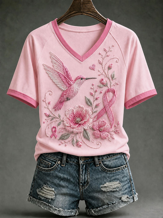 T-Shirt zur Sensibilisierung für Brustkrebs bei Frauen