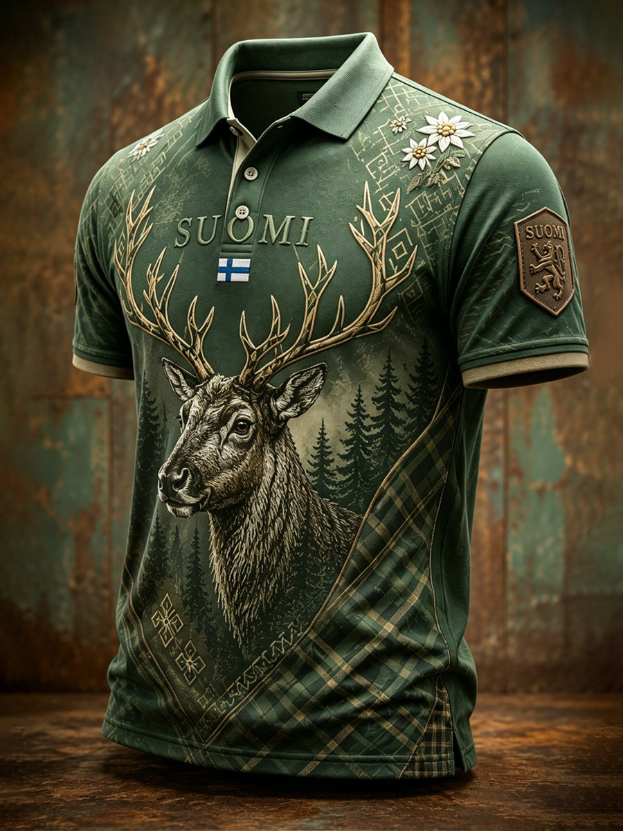 Finnisches Kunstdruck-Polo für Männer