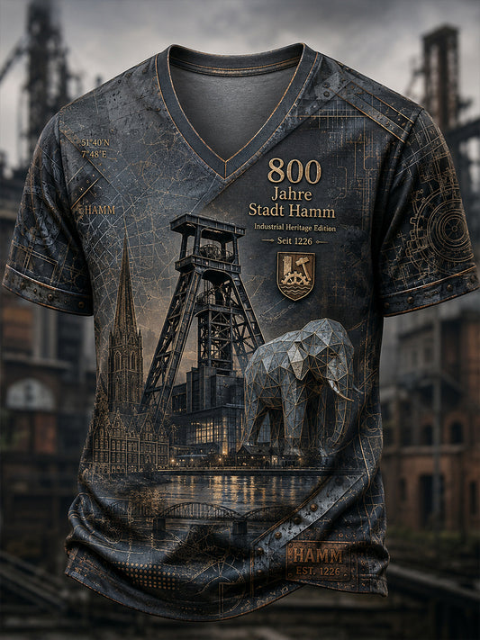 Herren-V-Neck-T-Shirt mit deutschen Städten