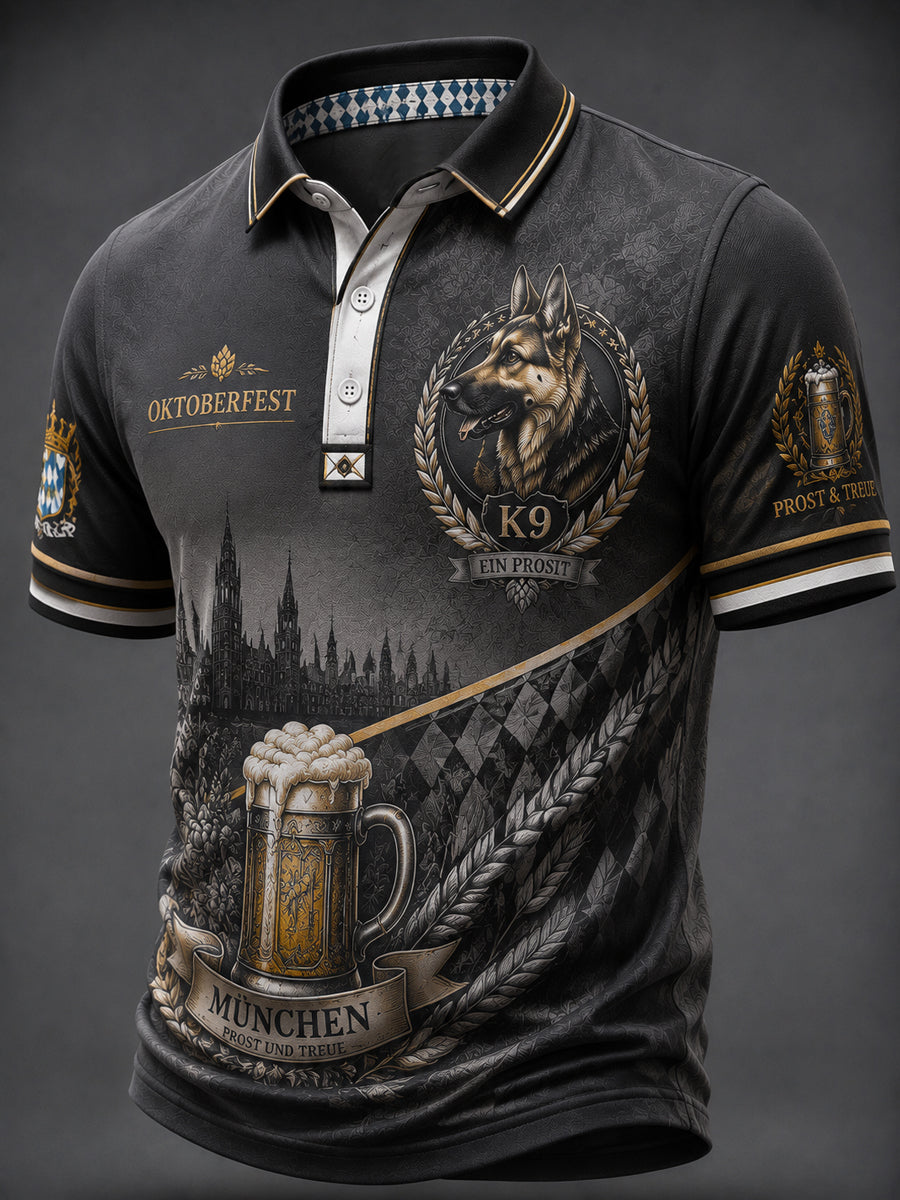 Retro Deutsches Bier liebhaber lässiges Polo-Shirt