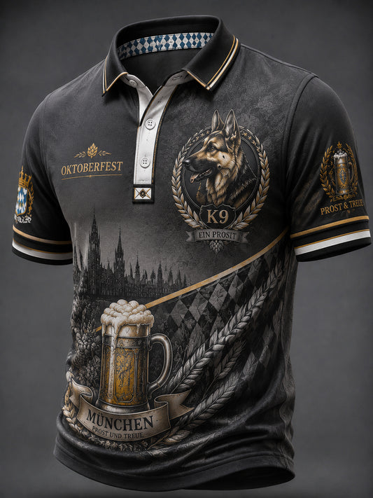 Retro Deutsches Bier liebhaber lässiges Polo-Shirt
