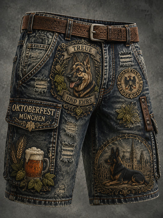 Retro deutscher Bierpolizei-Hund Freizeit-Arbeitsshorts