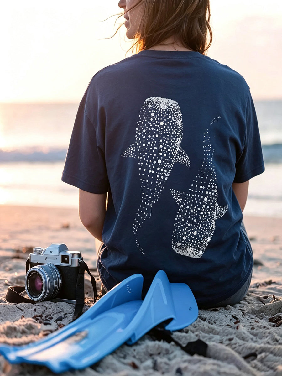 Frauen T-Shirt mit Hai-Print
