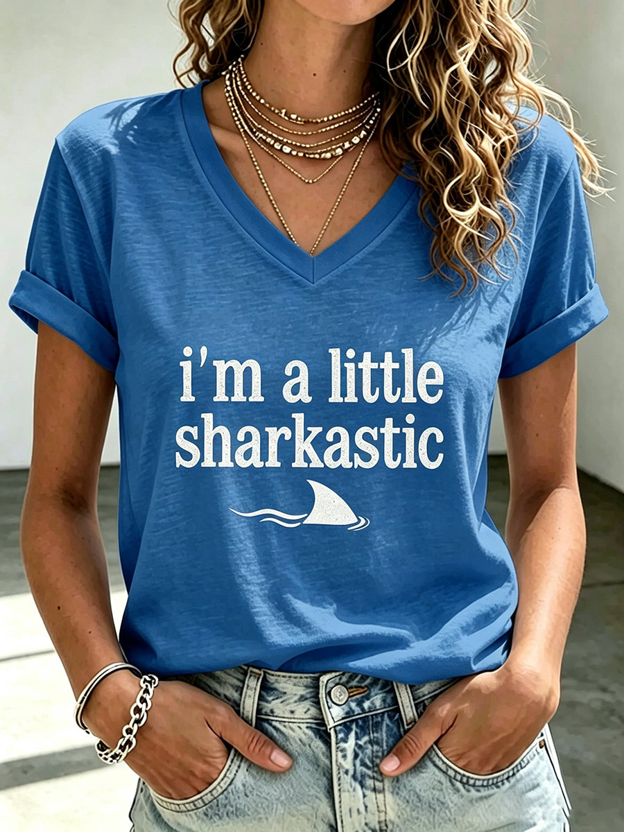 Damen-T-Shirt mit Hai-Print