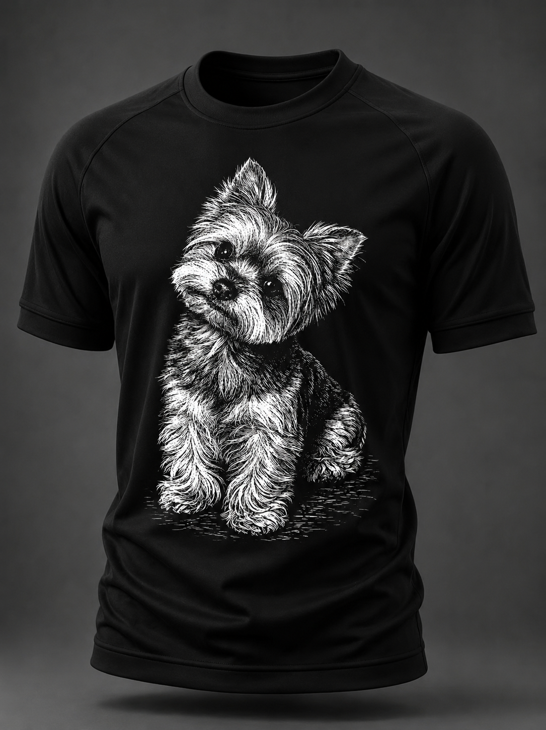 Herren-Yorkshire-Terrier-T-Shirt mit kurzen Ärmeln