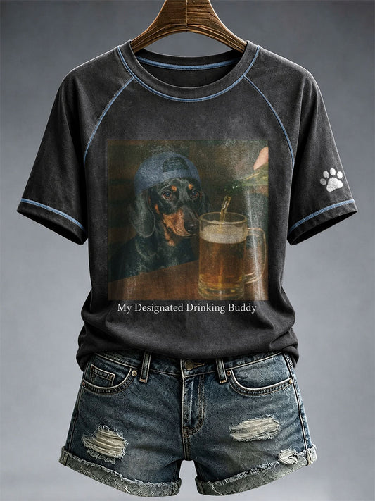 Frauen mein designierter trinkender Buddy Dackel T-Shirt