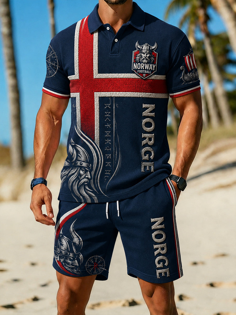 Zweiteiliges Retro-Set im nordischen Viking-Stil, lässig