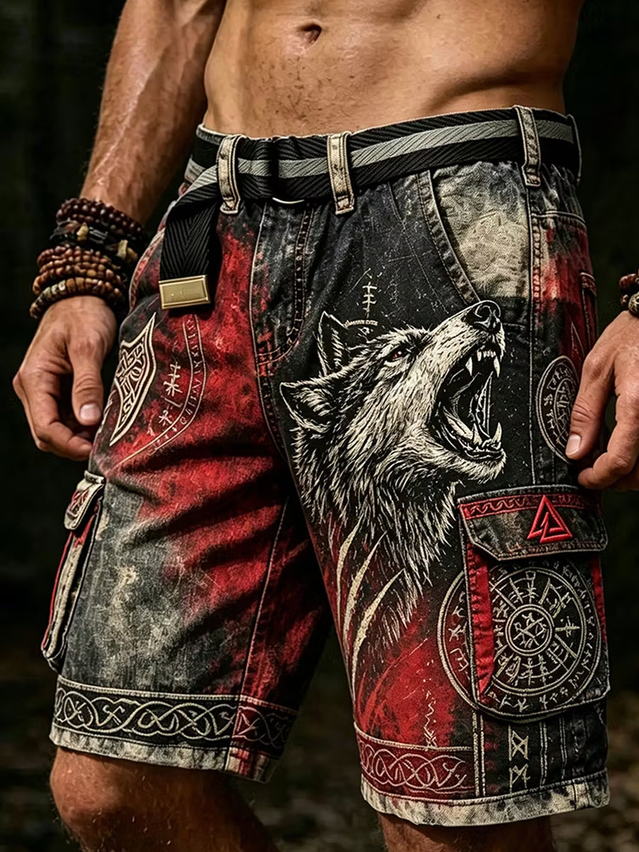 Retro Viking Norse Kunstdruck Freizeit hosen