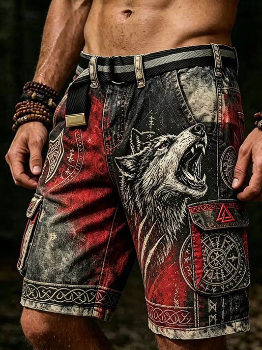 Retro Viking Norse Kunstdruck Freizeit hosen