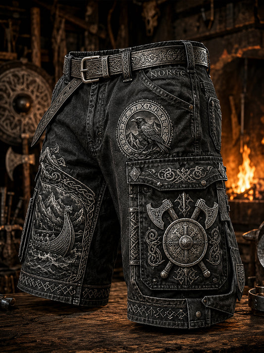 Retro-Viking‑Kunstdruck im nordischen Stil Freizeit‑Cargohosen