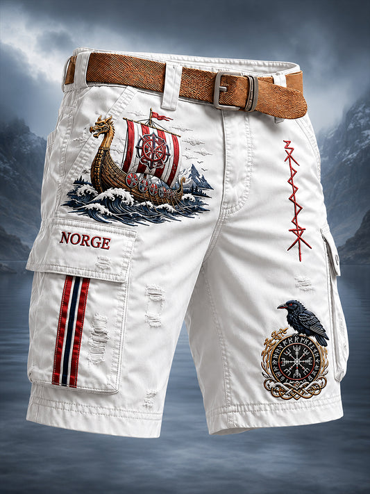 Retro Norwegen Viking Nordic Style Kunstdruck Freizeit Cargo hosen
