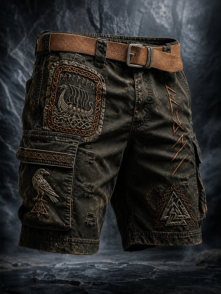 Retro-Viking‑Kunstdruck im nordischen Stil Freizeit‑Cargohosen
