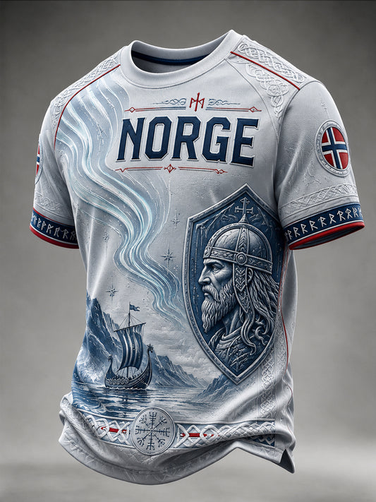 Retro norwegischer Wikinger-Krieger klassische Kunst T-Shirt