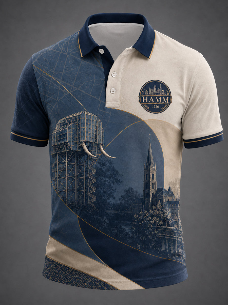 Herren-Hamm Deutschland City-Print Shirt in ruhiger Luxusoptik