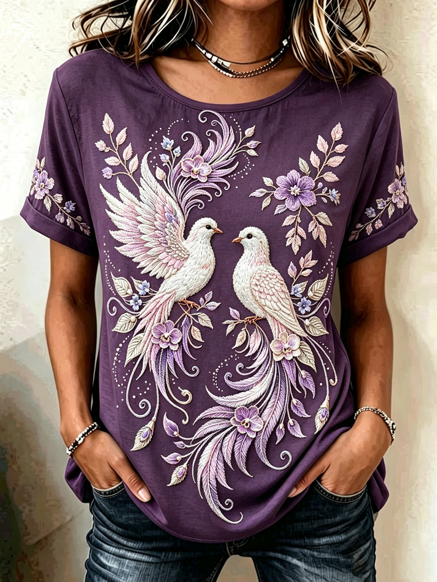 Damen-T-Shirt mit Tiermotiv und Alzheimer-Print, im Vintage-Stil, modisch, locker geschnitten, mit kurzen Ärmeln