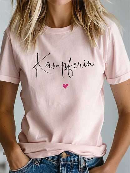 T-Shirt mit Aufdruck zur Brustkrebsbewusstseinsbildung bei Frauen