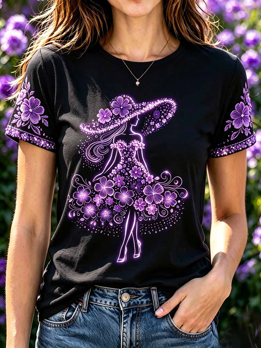 Frauen Mode Alzheimer Unterstützung Grafik T-Shirt