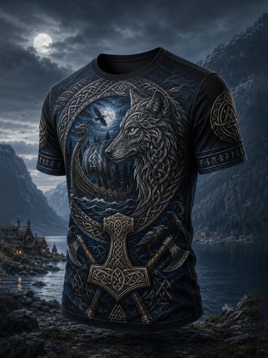 Herren-T-Shirt im finnischen Wikinger-Stil patriotischer Kunstdruck