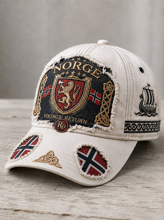 Unisex-Kunstdruck-Hut im norwegisch-vikingischen Patriotik-Design