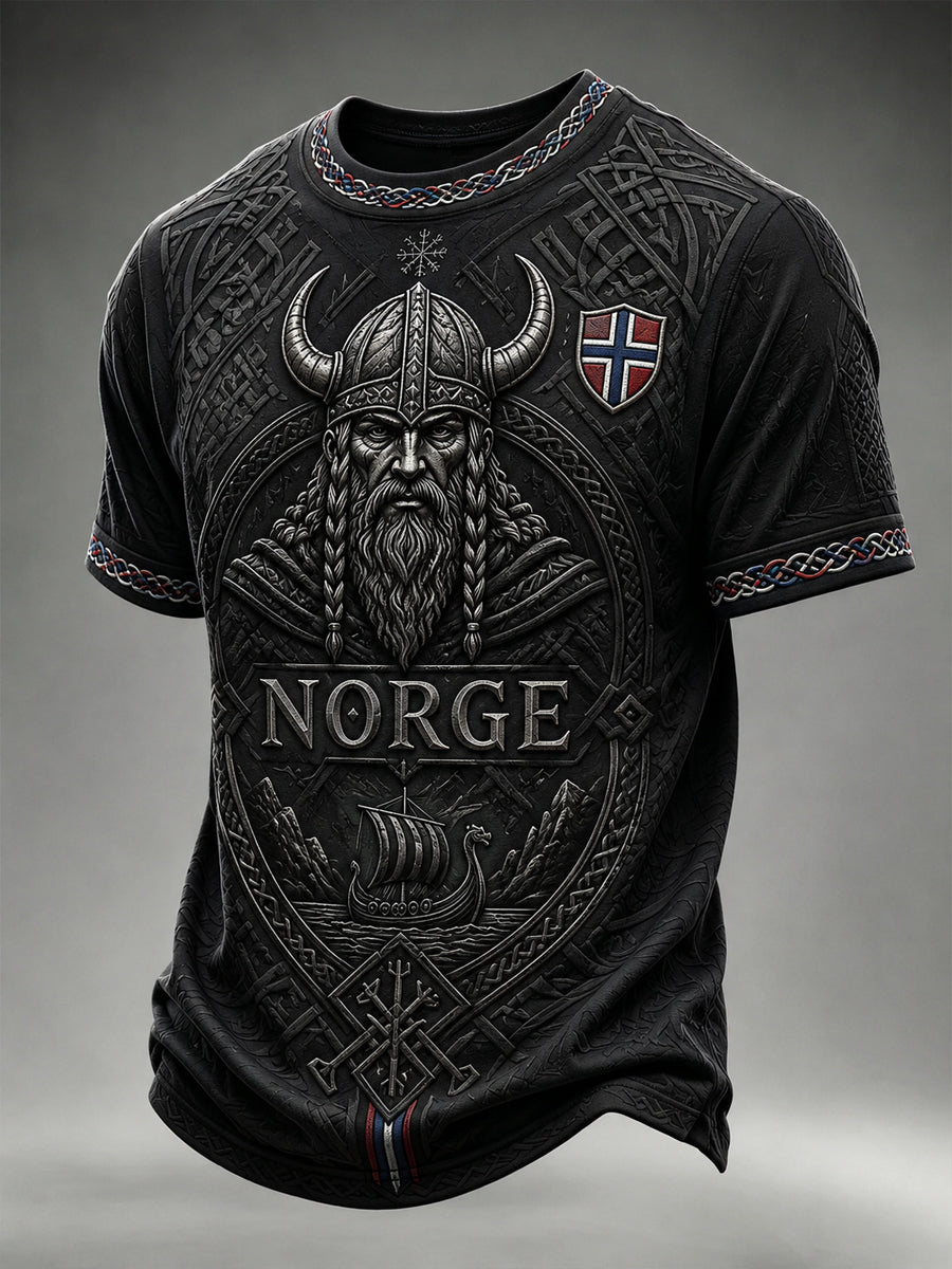 Retro norwegischer Wikinger klassisches T-Shirt