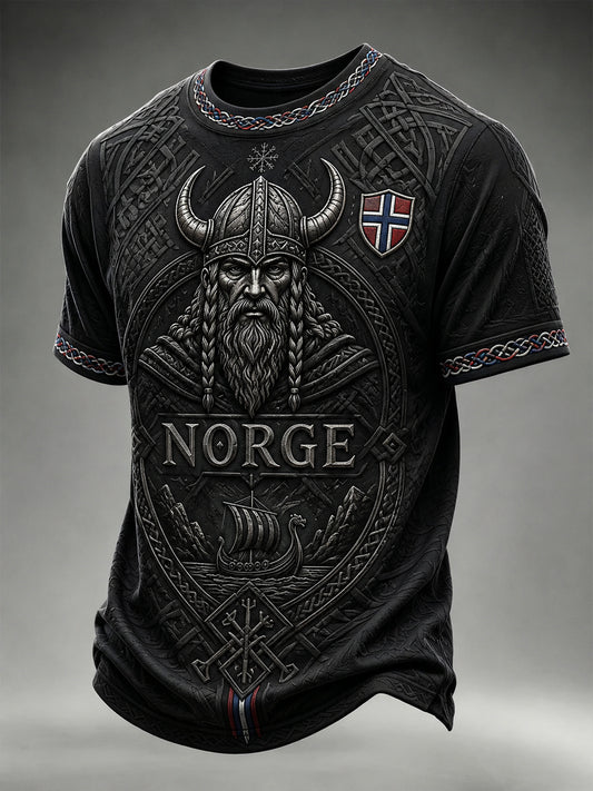 Retro norwegischer Wikinger klassisches T-Shirt