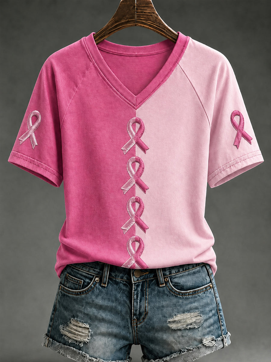 Kurzärmliges T-Shirt für Frauen mit V-Ausschnitt, schulter frei