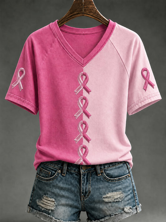 Kurzärmliges T-Shirt für Frauen mit V-Ausschnitt, schulter frei