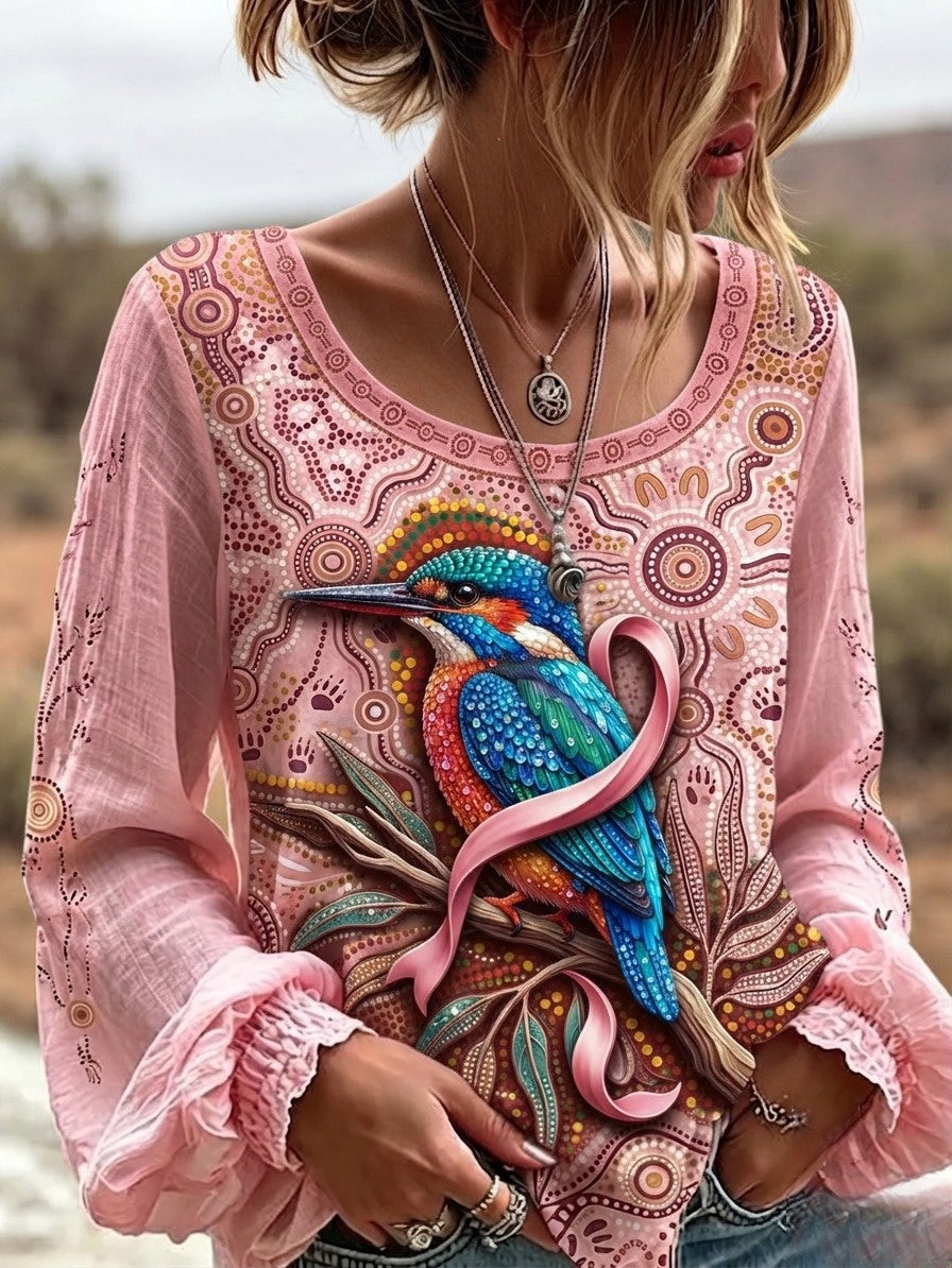 Frauen Brustkrebs Bewusstsein Australien Kunst Printed Top