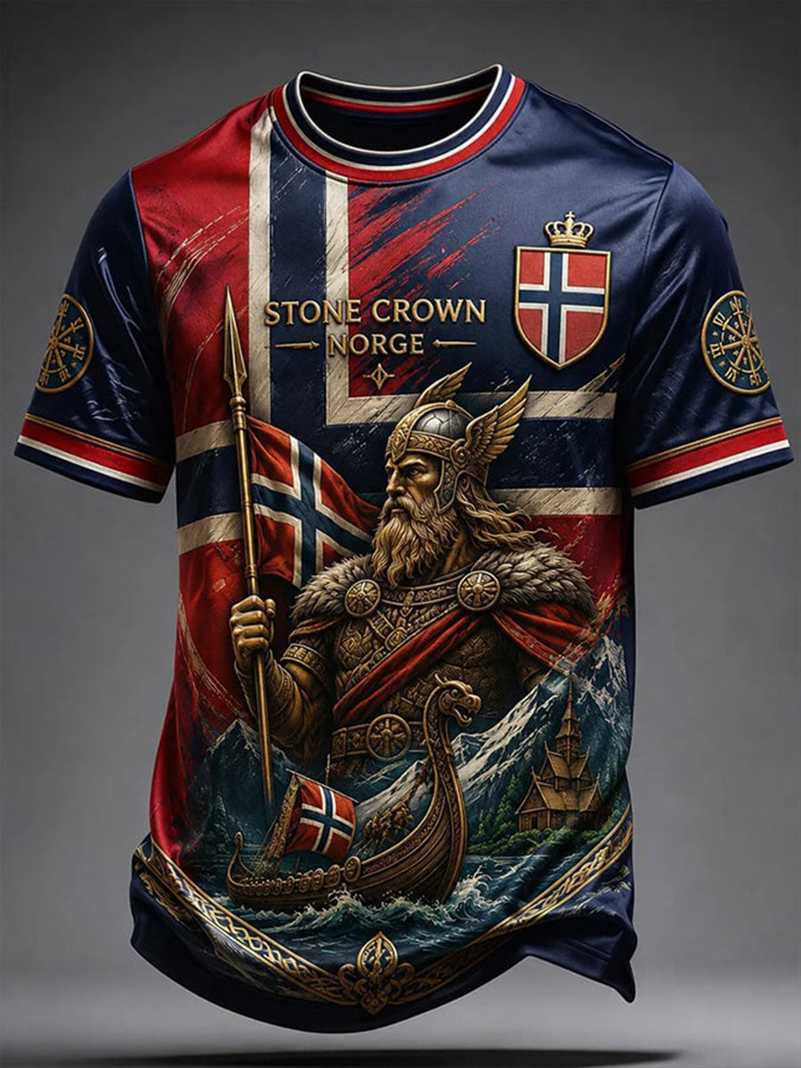Herren Stein Krone Norge kurze Seeves T-Shirt