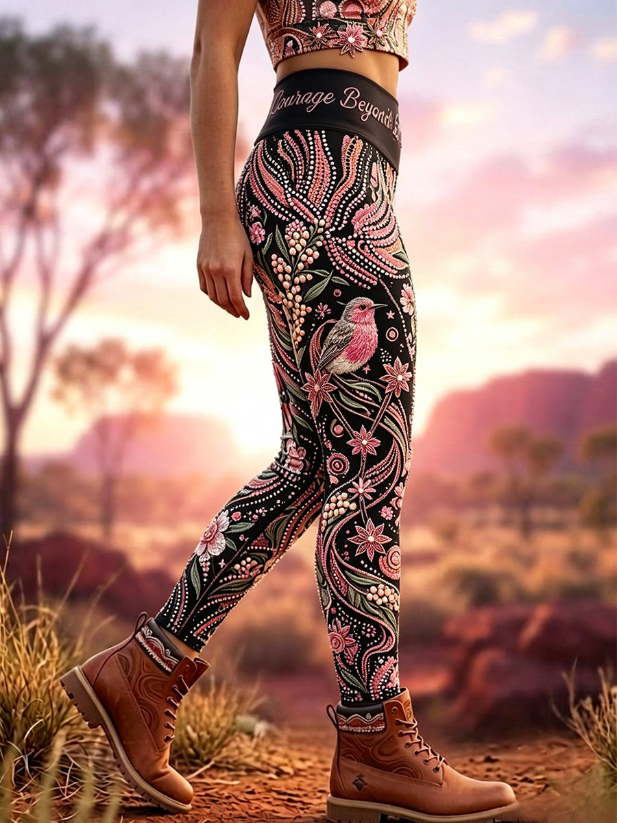 Australische Brustkrebs-Sensi bilisierung sportarten für Frauen Stretch-Leggings