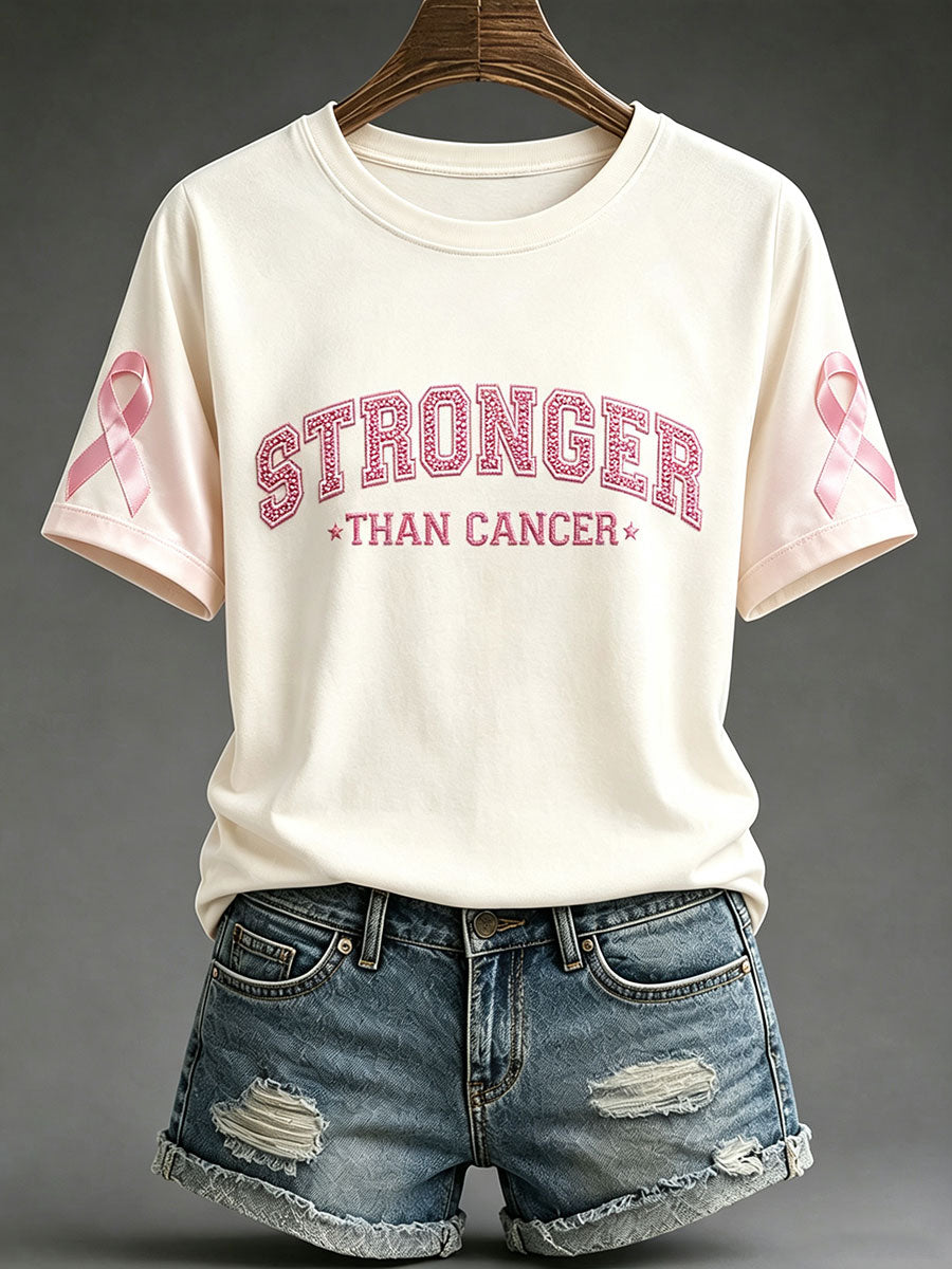 Frauen "stärker als Krebs" rosa Band Brustkrebs Bewusstsein T-Shirt