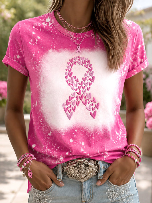 Frauen Hoffnung für eine Heilung Rosa Band Liebe Herz druck Brustkrebs Bewusstsein Unterstützung T-Shirt
