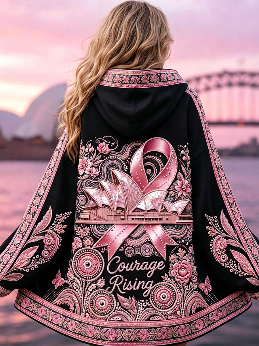 Australischer Brustkrebsbewusstseins-Kapuzenpullover mit Reißverschluss für Damen